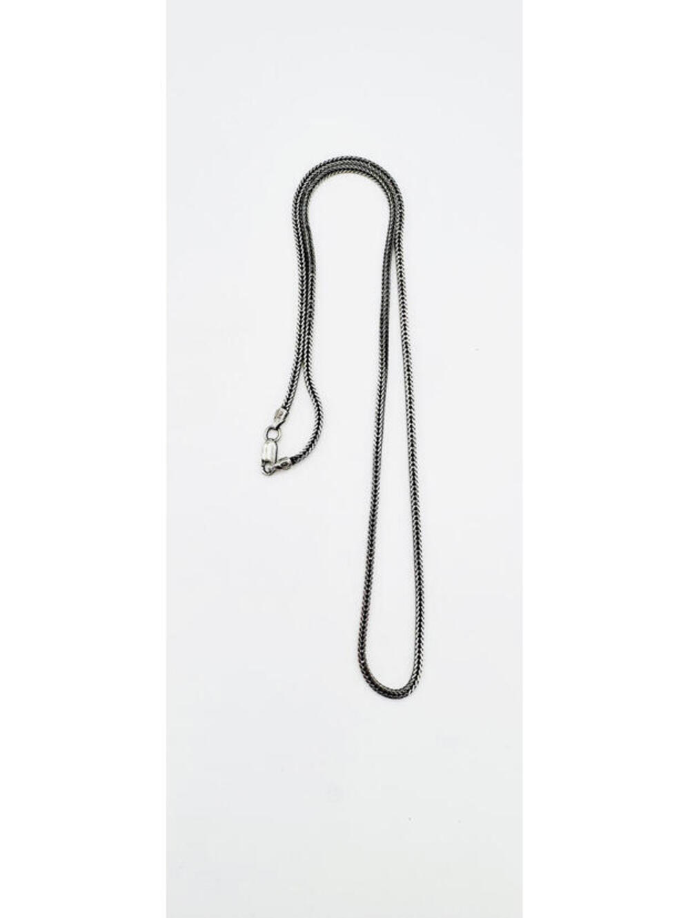 Sterling silver oxidized flat chain necklace
